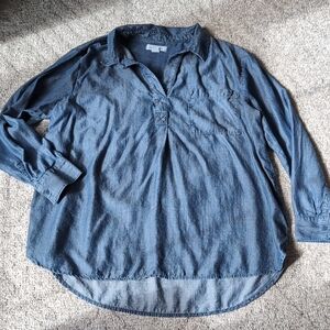 Liz Claiborne Light Blue Denim Shirt